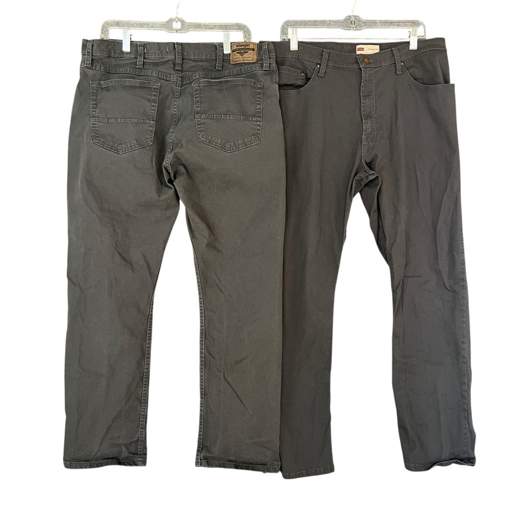 LOT OF 2 Wrangler Mens Jeans Straight Fit Denim Grey Size 36 x 30